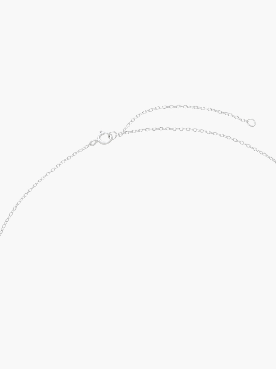 Silver Tone Necklace with Drop Pendant