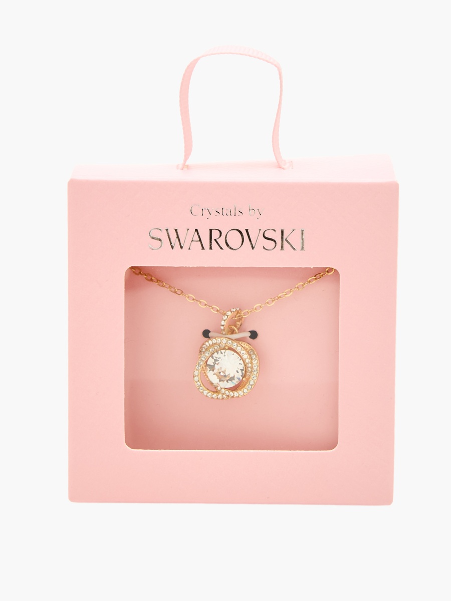 Gold Tone Necklace with Swarovski Stone Embellished Pendant