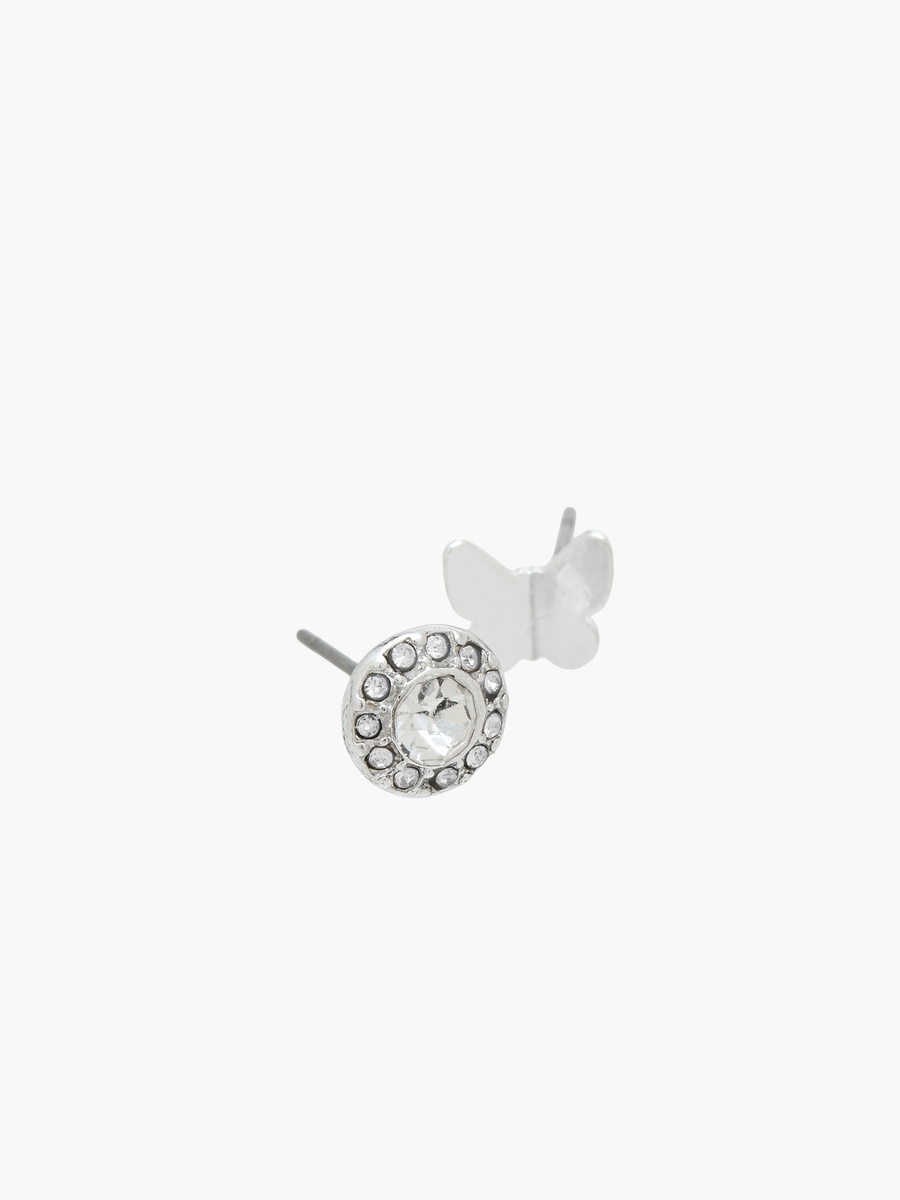 Pack of 9 Silver Tone Earrings with Pushback Closure