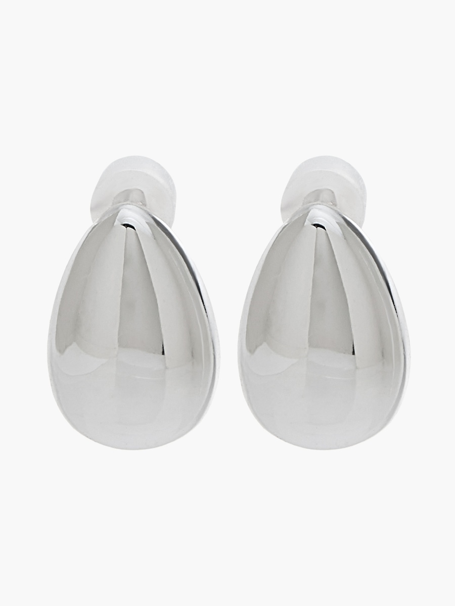 Silver Tone Tear Drop Earrings with Pushback Closure