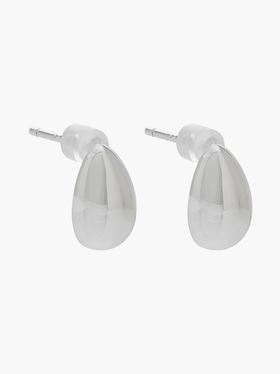 Silver Tone Tear Drop Earrings with Pushback Closure