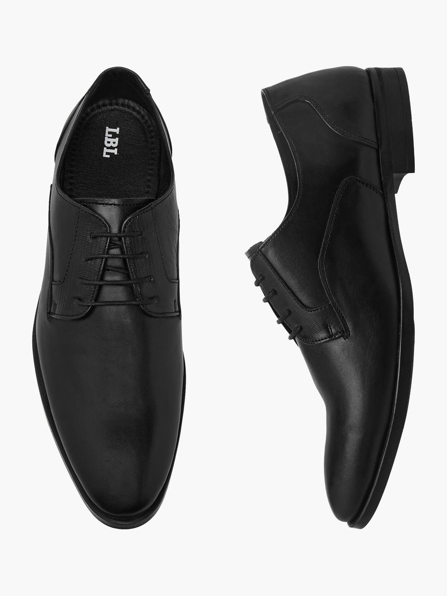 Men Lace-Up Leather Derby Shoes
