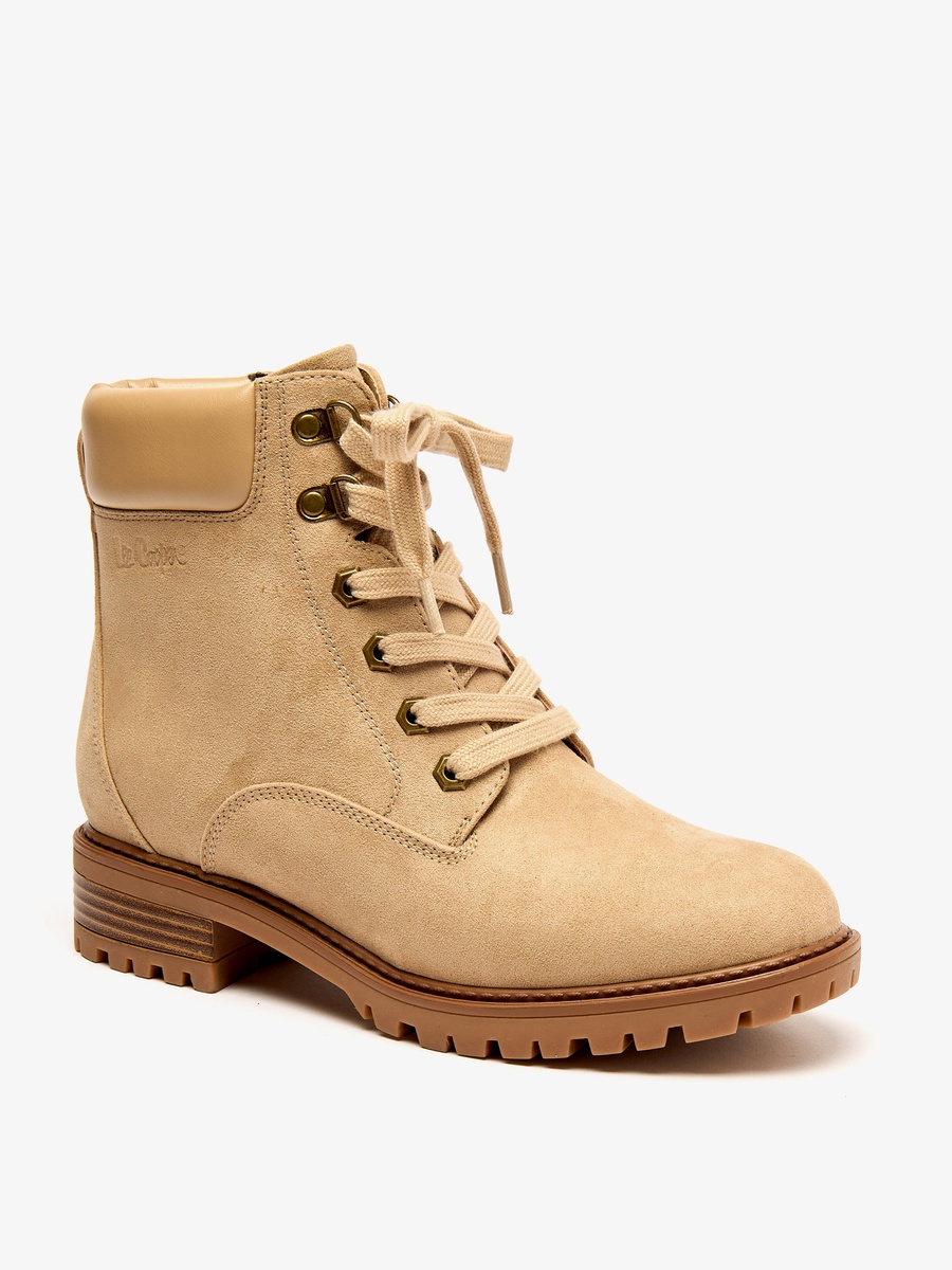 Women Ankle Boots with Zip Closure and Block Heels