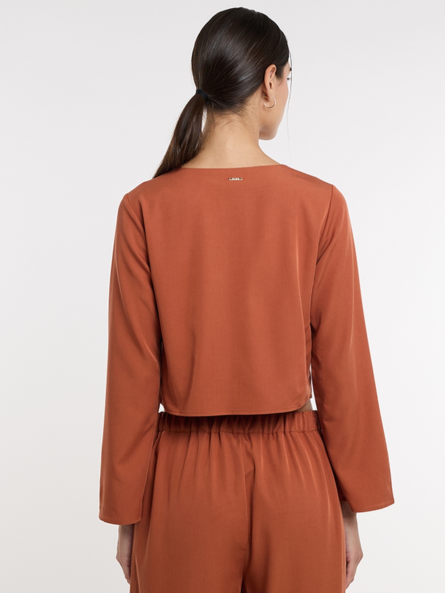 Solid Long Sleeve Crop Top