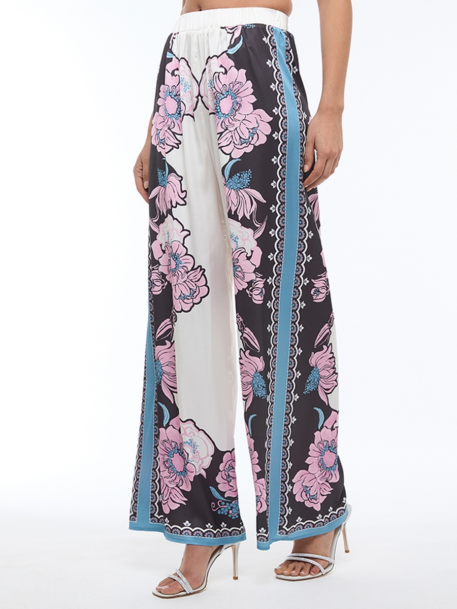 Placement Printed Colour Block Pants