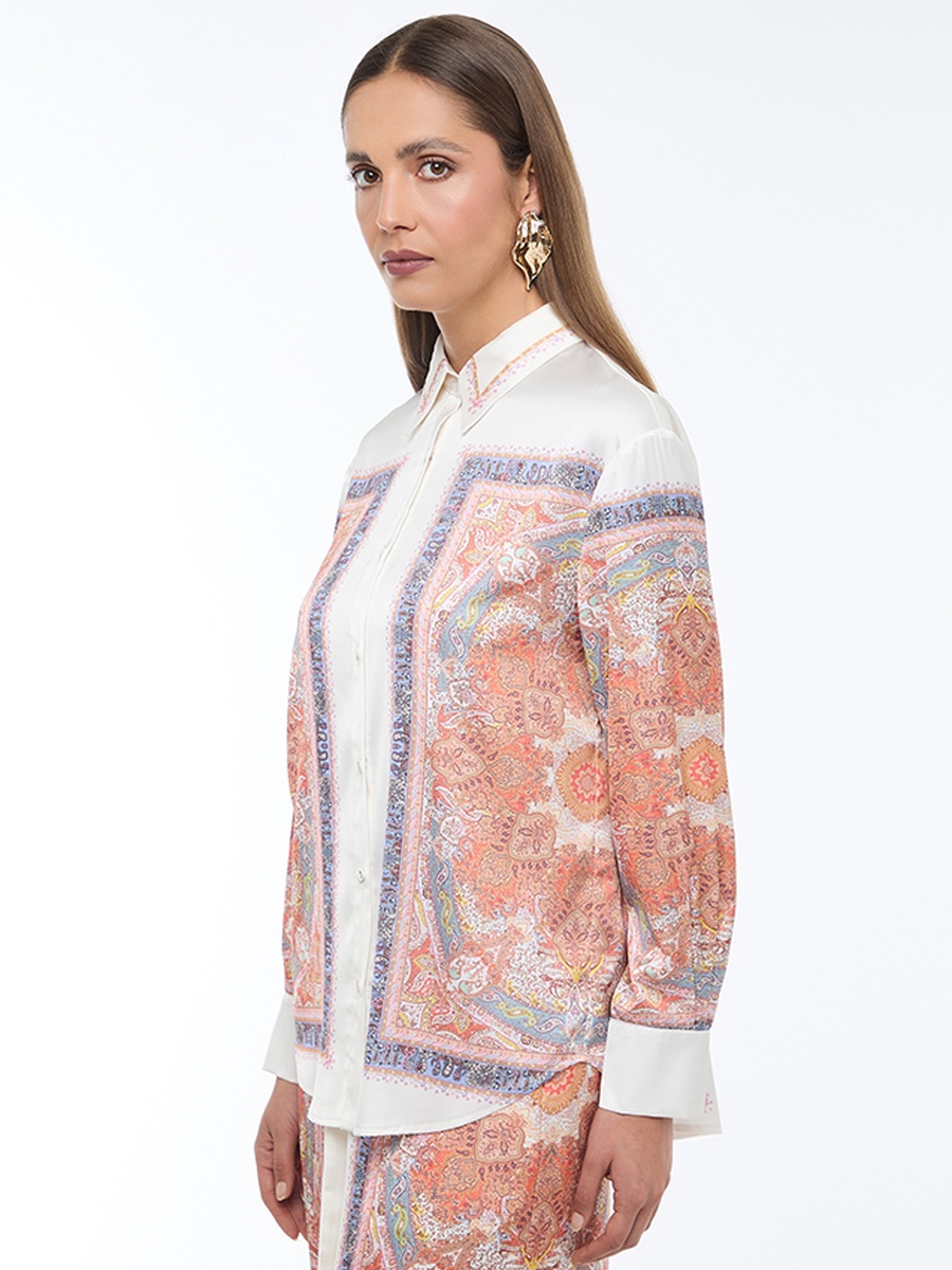 Placement Printed Satin Shirt