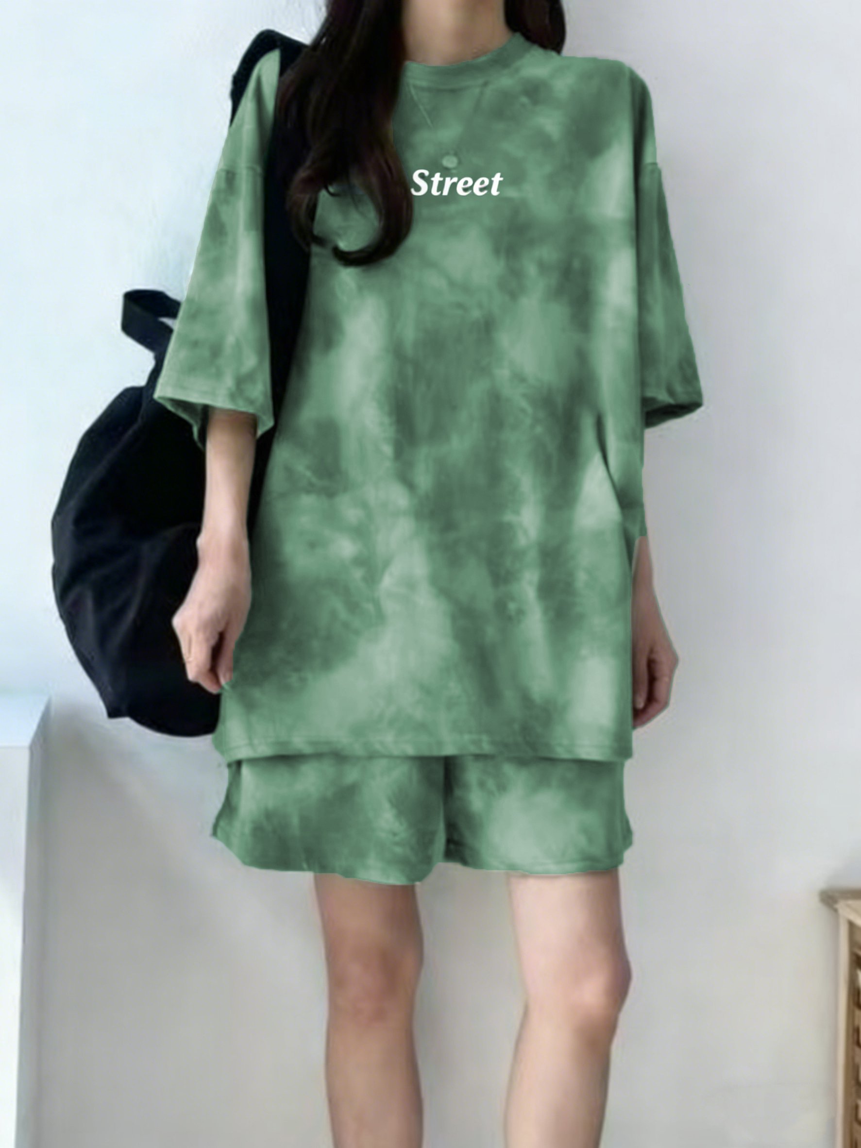 Printed Knitted T-Shirt and Shorts Pyjama Set