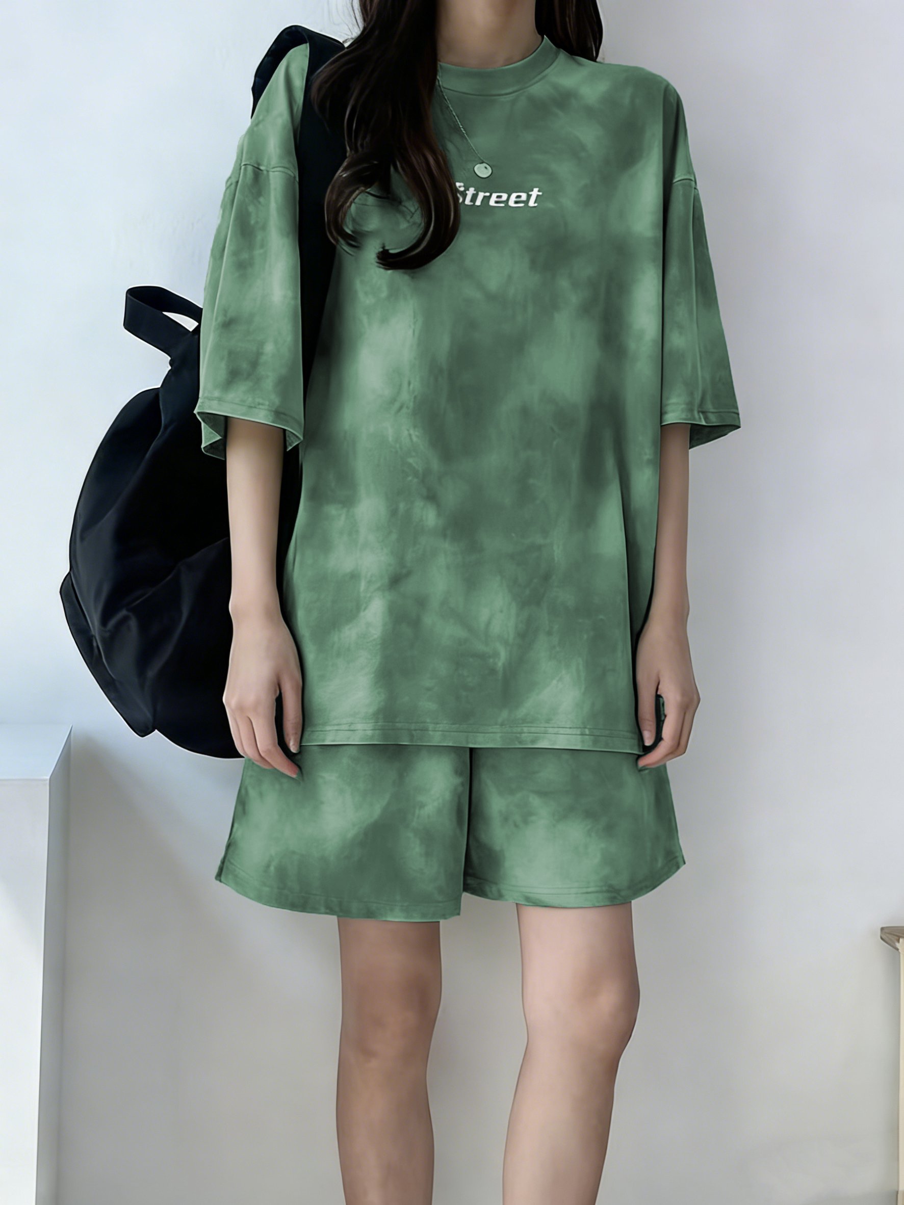 Printed Knitted T-Shirt and Shorts Pyjama Set