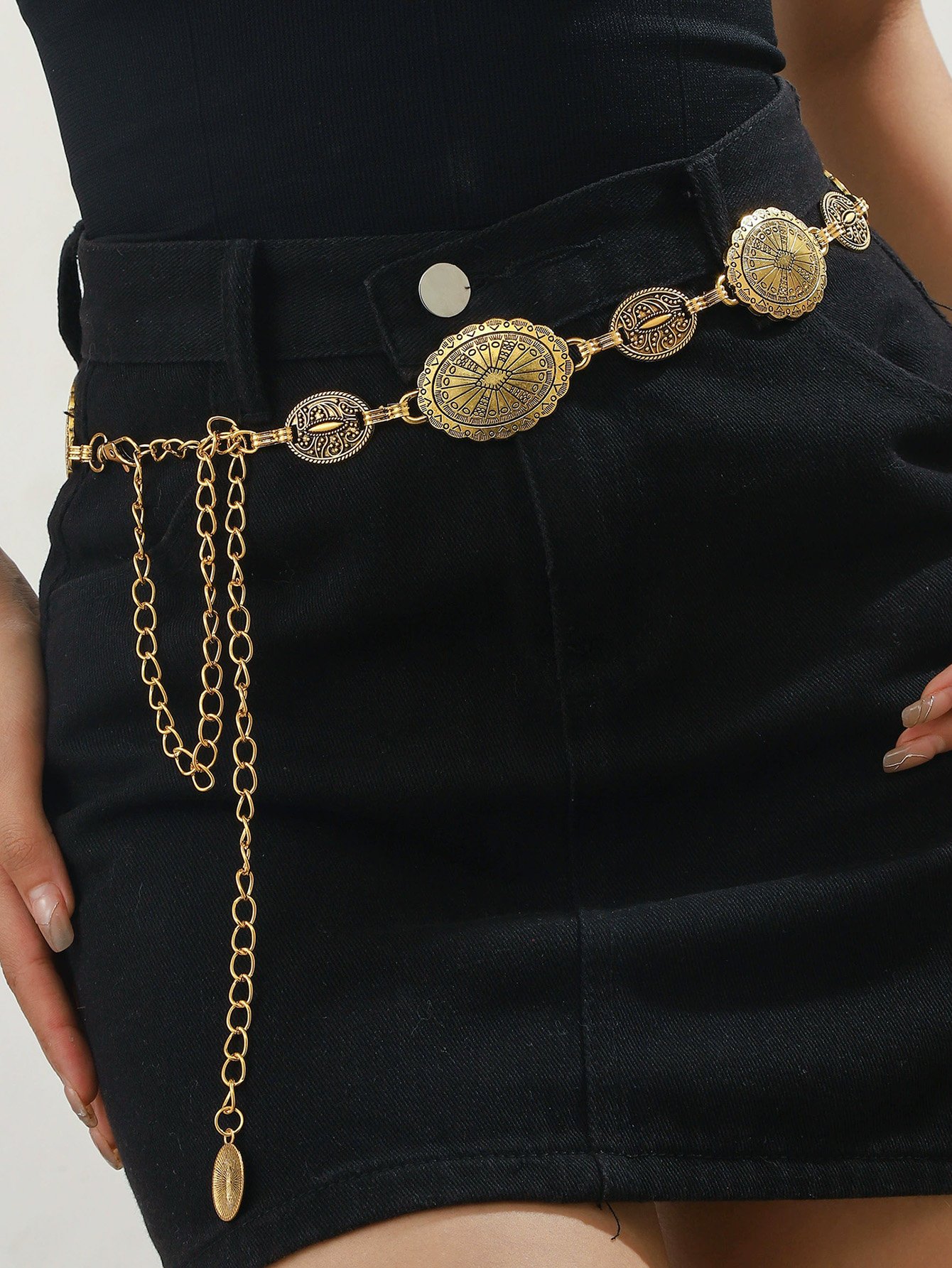 Gold Embellished Waist Chain Belt