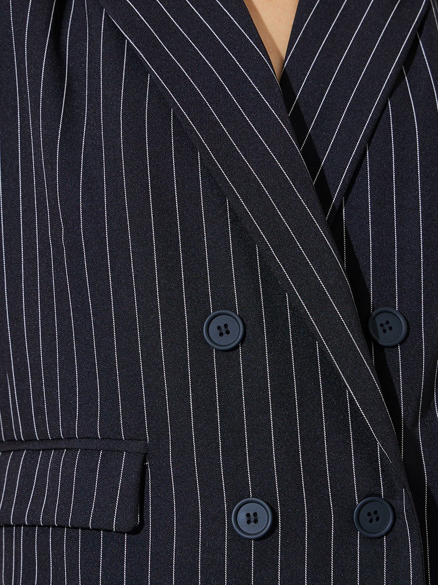 Black Striped Waistcoat and Trousers Co-ord Set