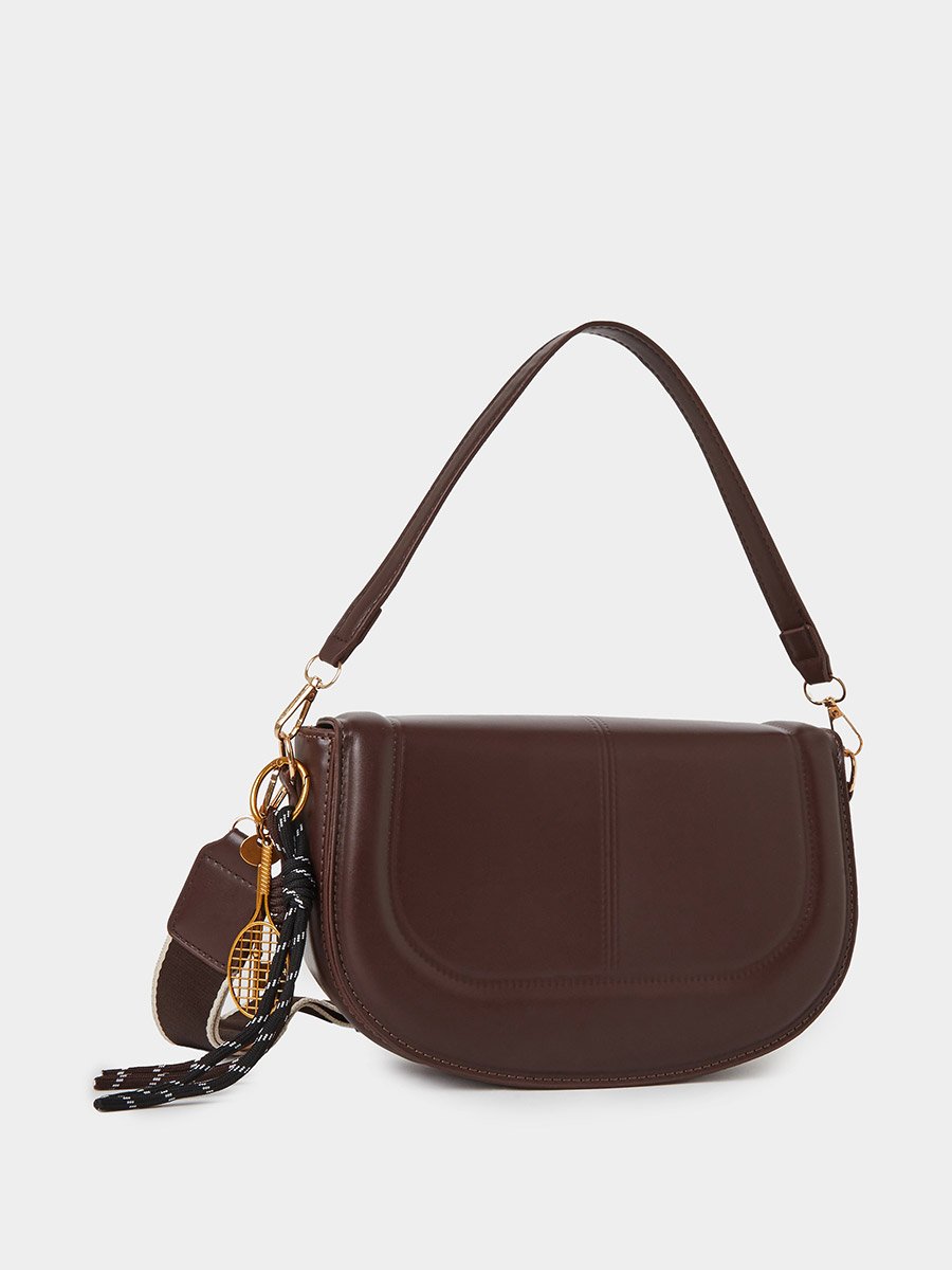 Flap Saddle Bag with Charm