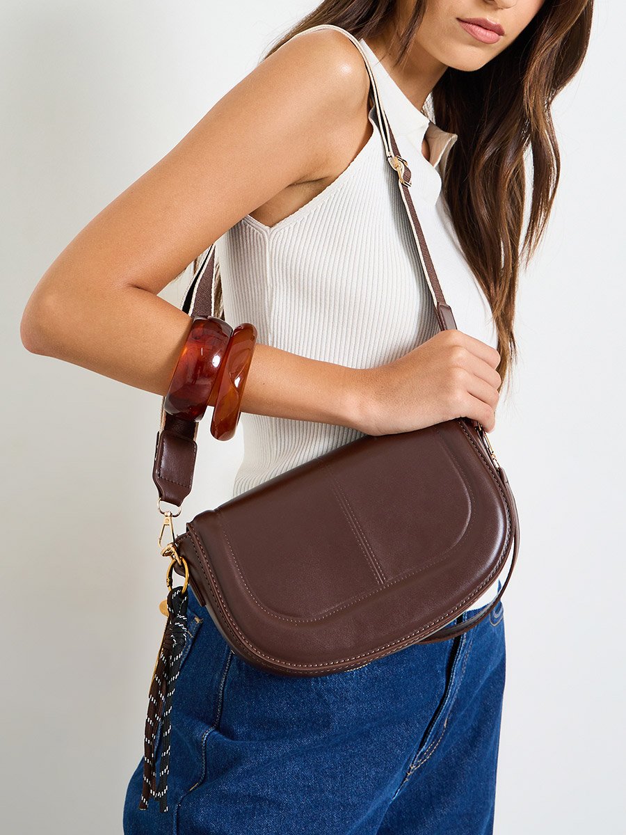 Flap Saddle Bag with Charm