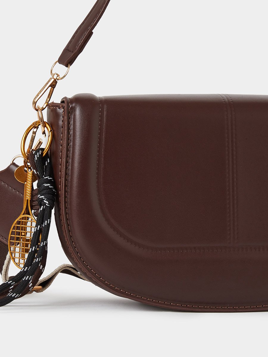 Flap Saddle Bag with Charm
