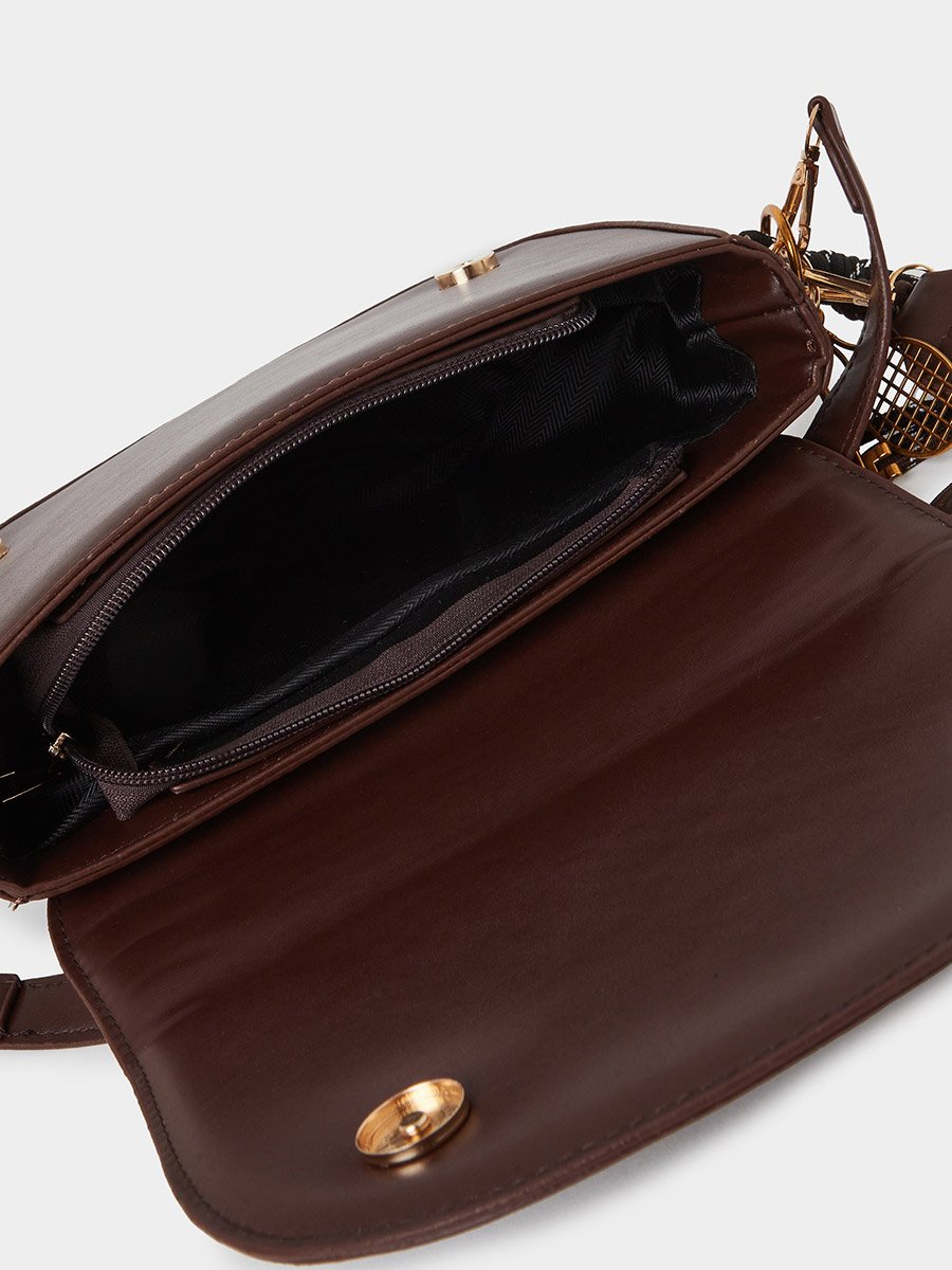 Flap Saddle Bag with Charm