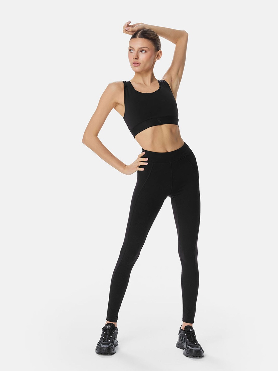 Black Breathable Support Sport Bra