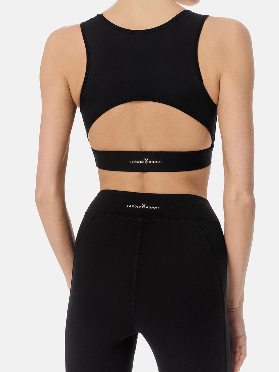 Black Breathable Support Sport Bra