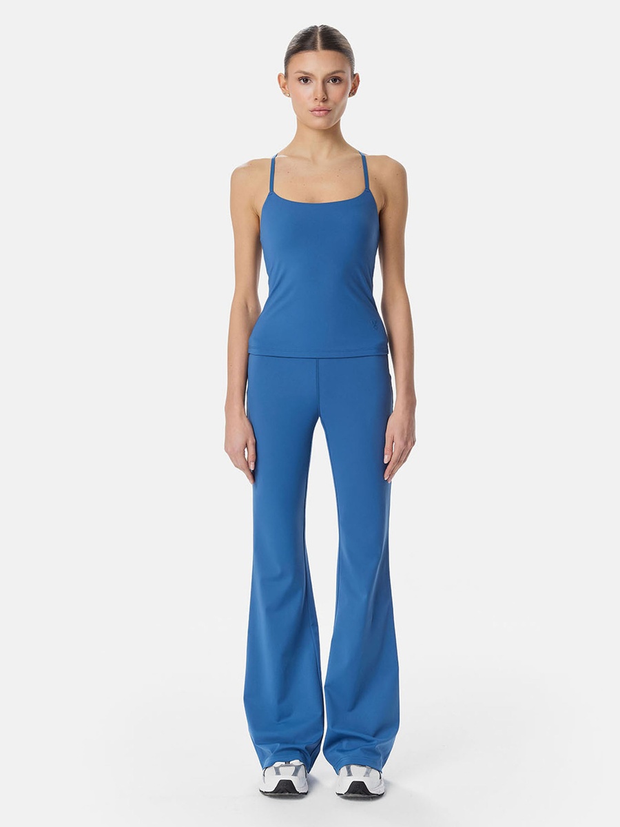 Blue Cross-Strap Padded Top