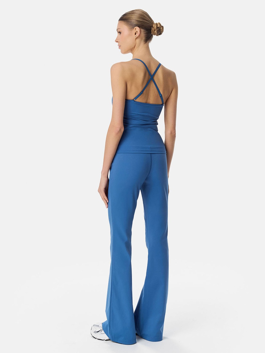 Blue Cross-Strap Padded Top