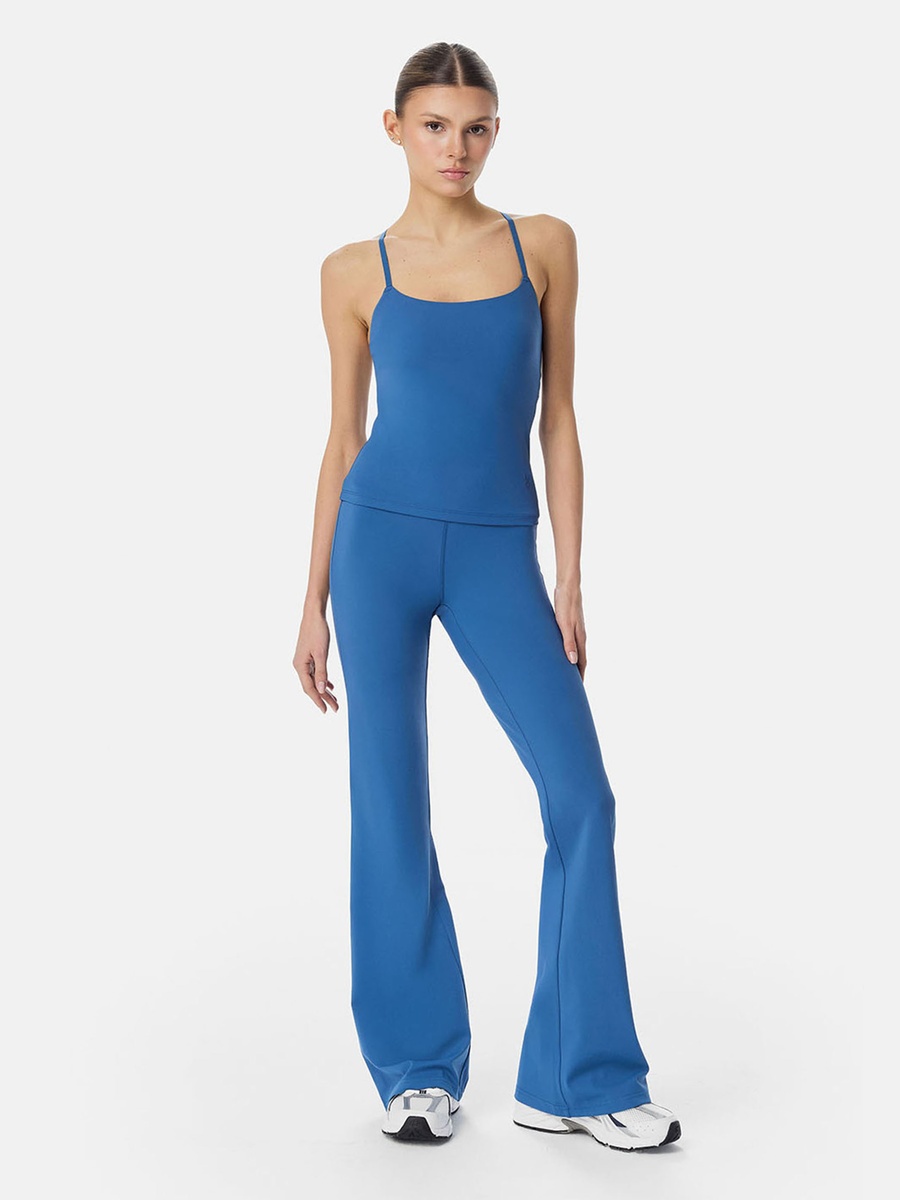 Blue Cross-Strap Padded Top