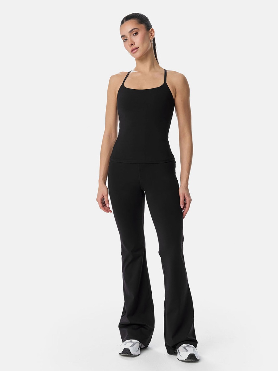 Black Cross-Strap Padded Top