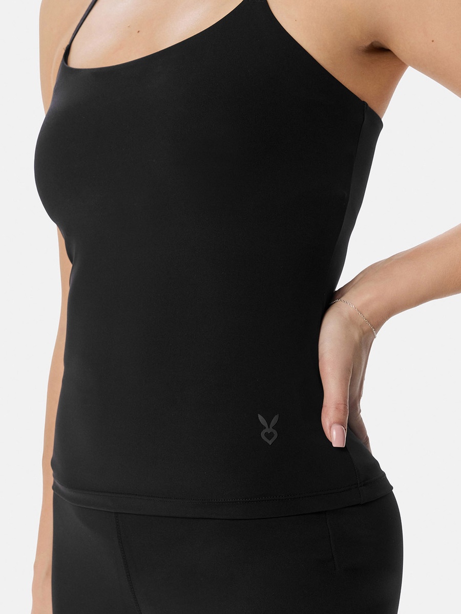 Black Cross-Strap Padded Top
