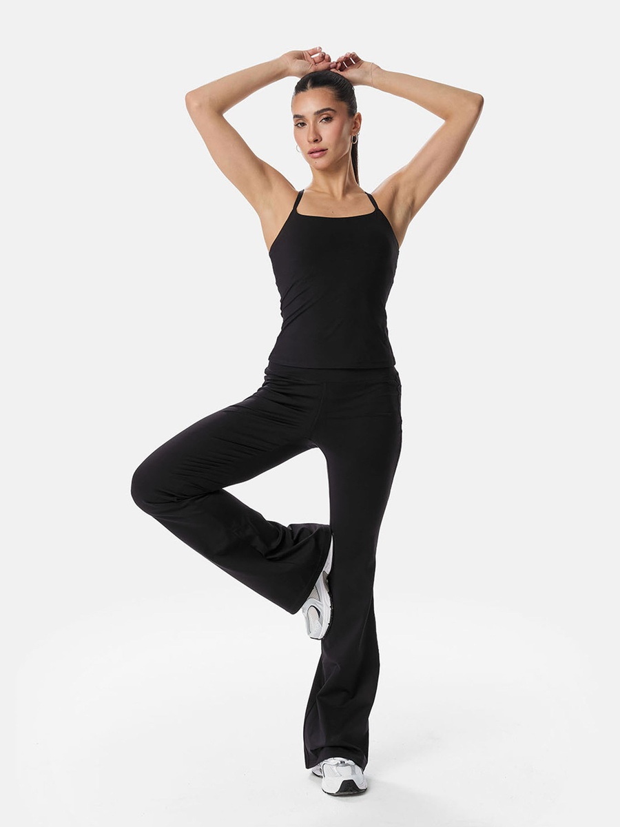 Black Cross-Strap Padded Top