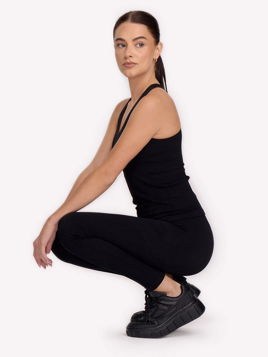 Black Solid Seamless Leggings 