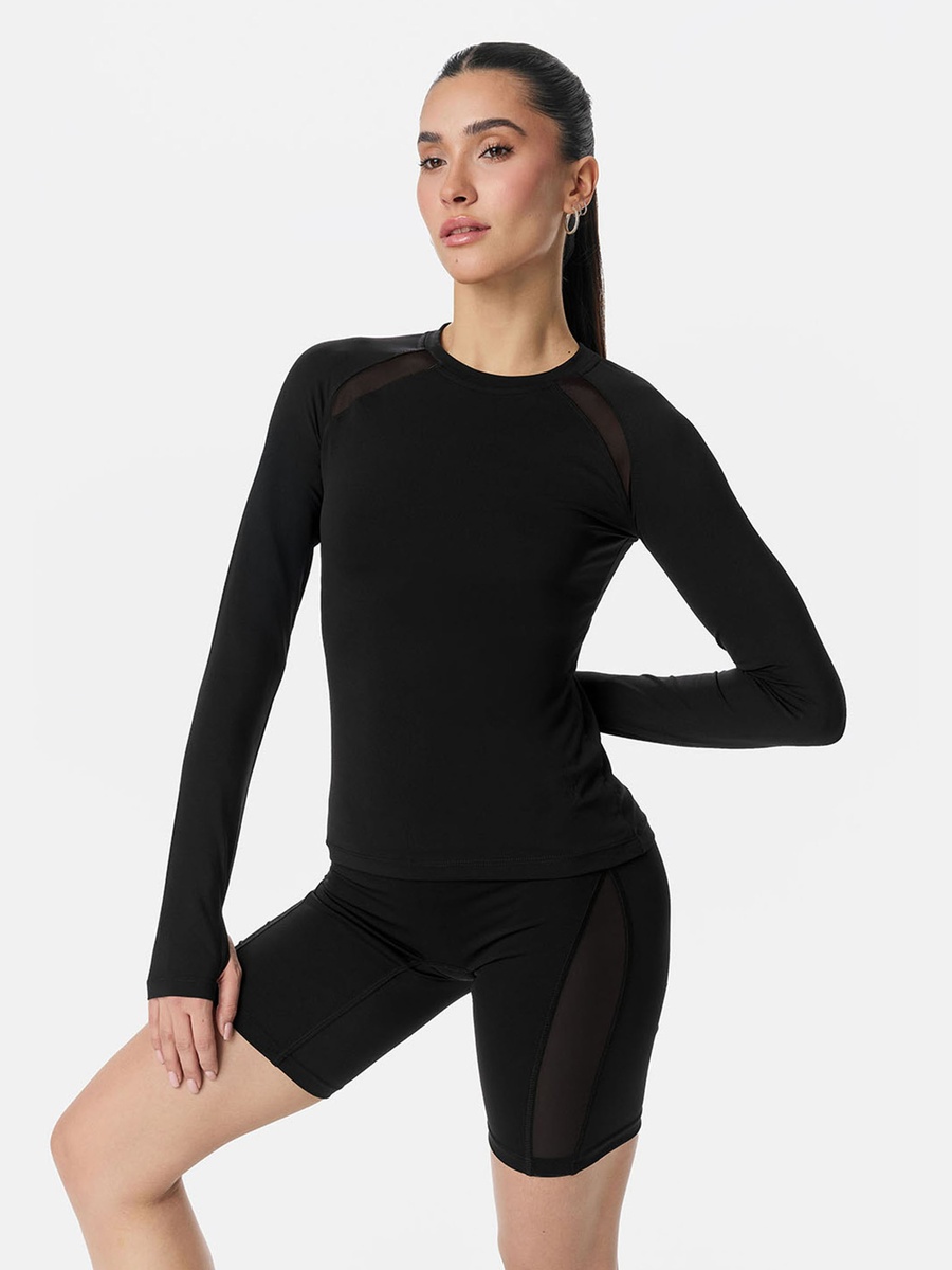 Black Mesh Biker Shorts