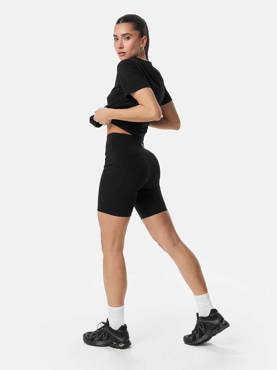 Black Biker Sports Shorts