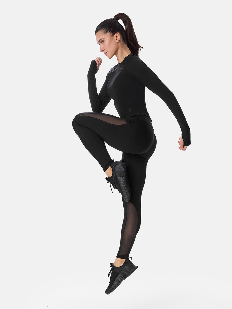 Black Performance Long Sleeve Top