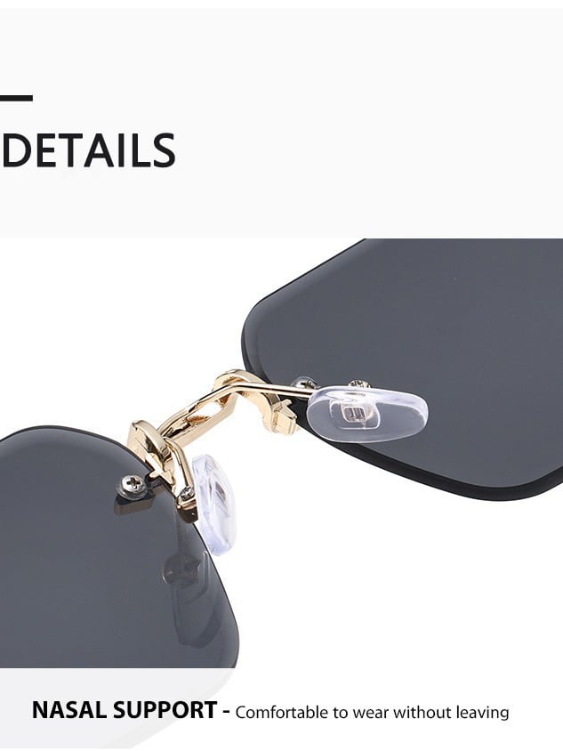 Retro Rimless Square Sunglasses