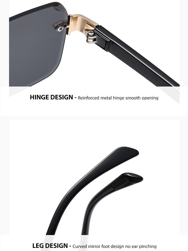 Retro Rimless Square Sunglasses