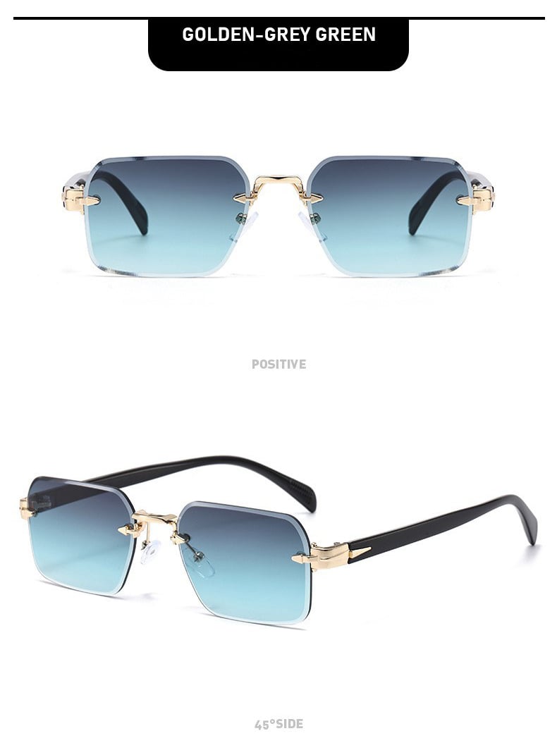 Retro Rimless Square Sunglasses