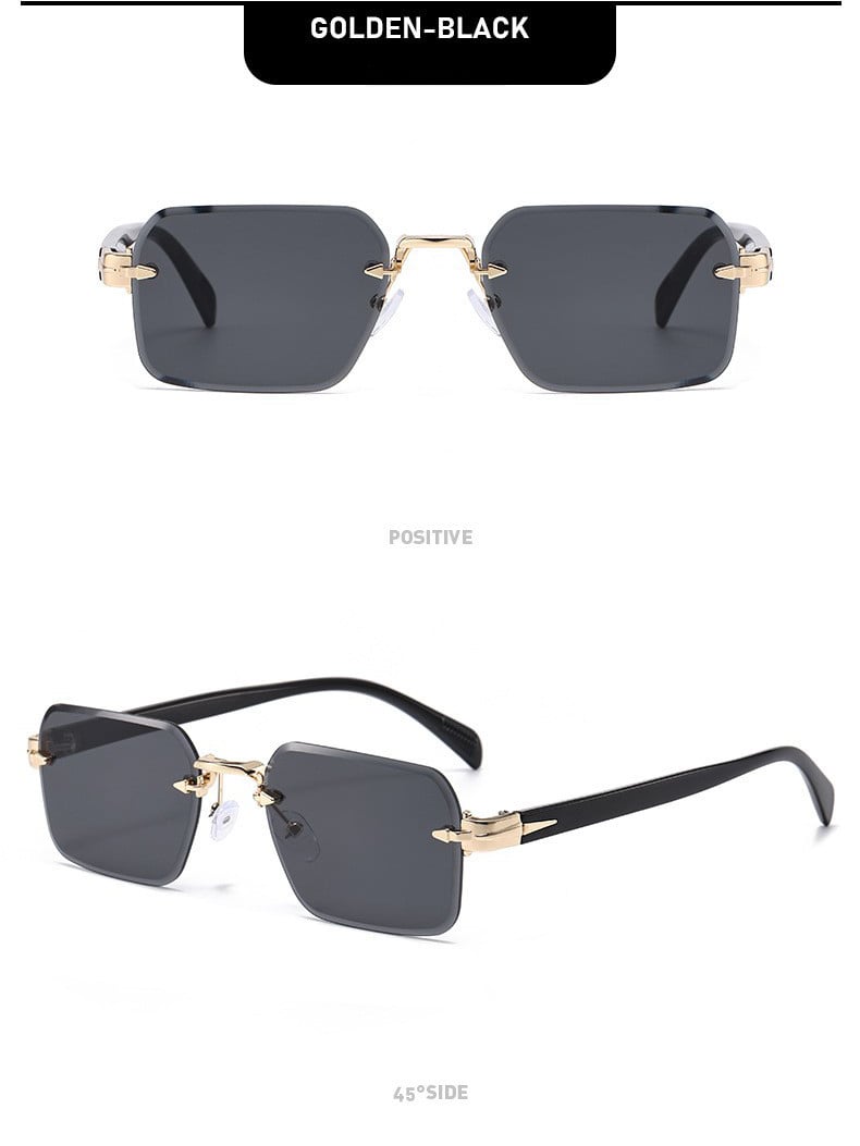 Retro Rimless Square Sunglasses