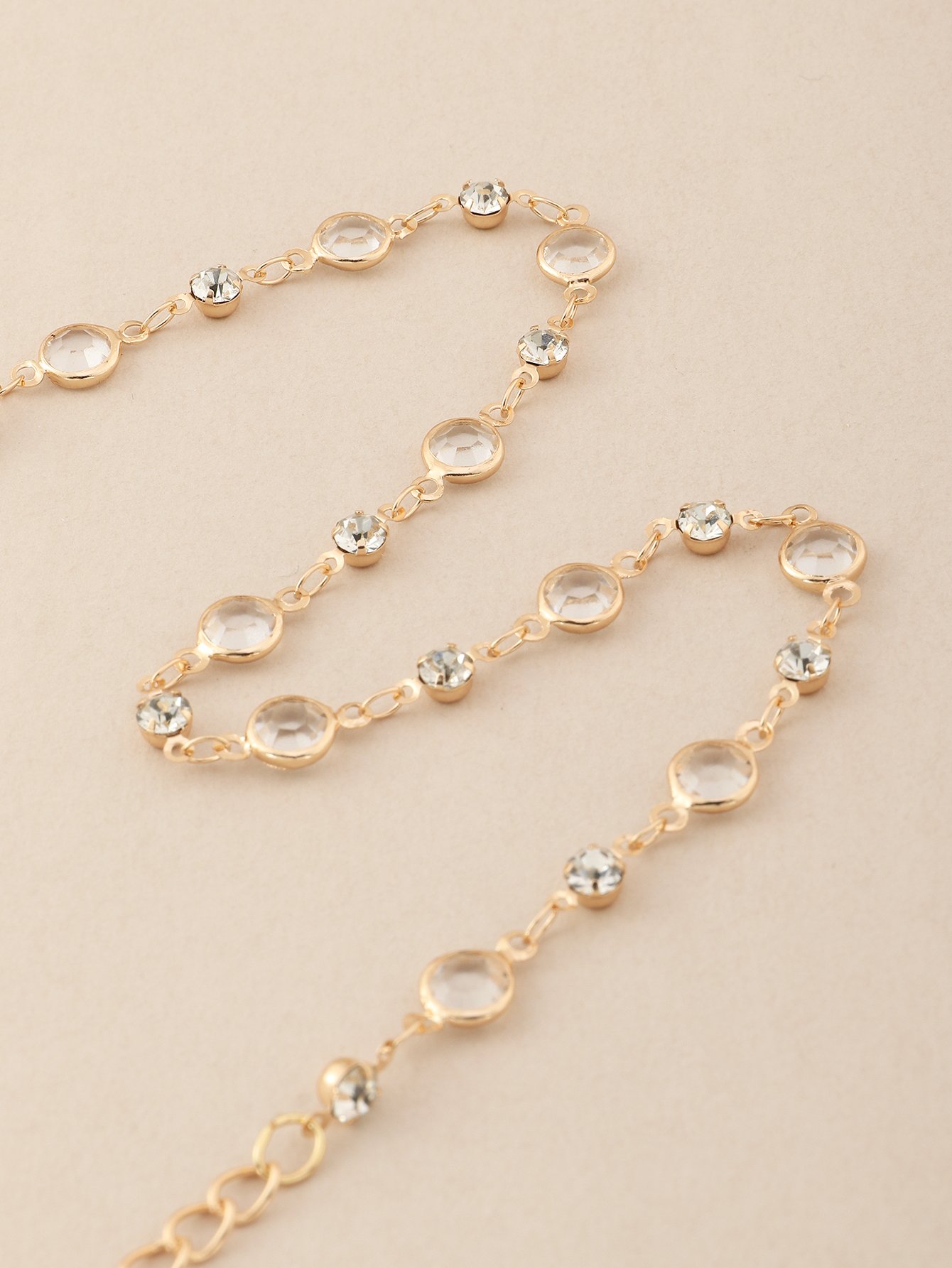 Gold Chain Necklace with Crystal Accents