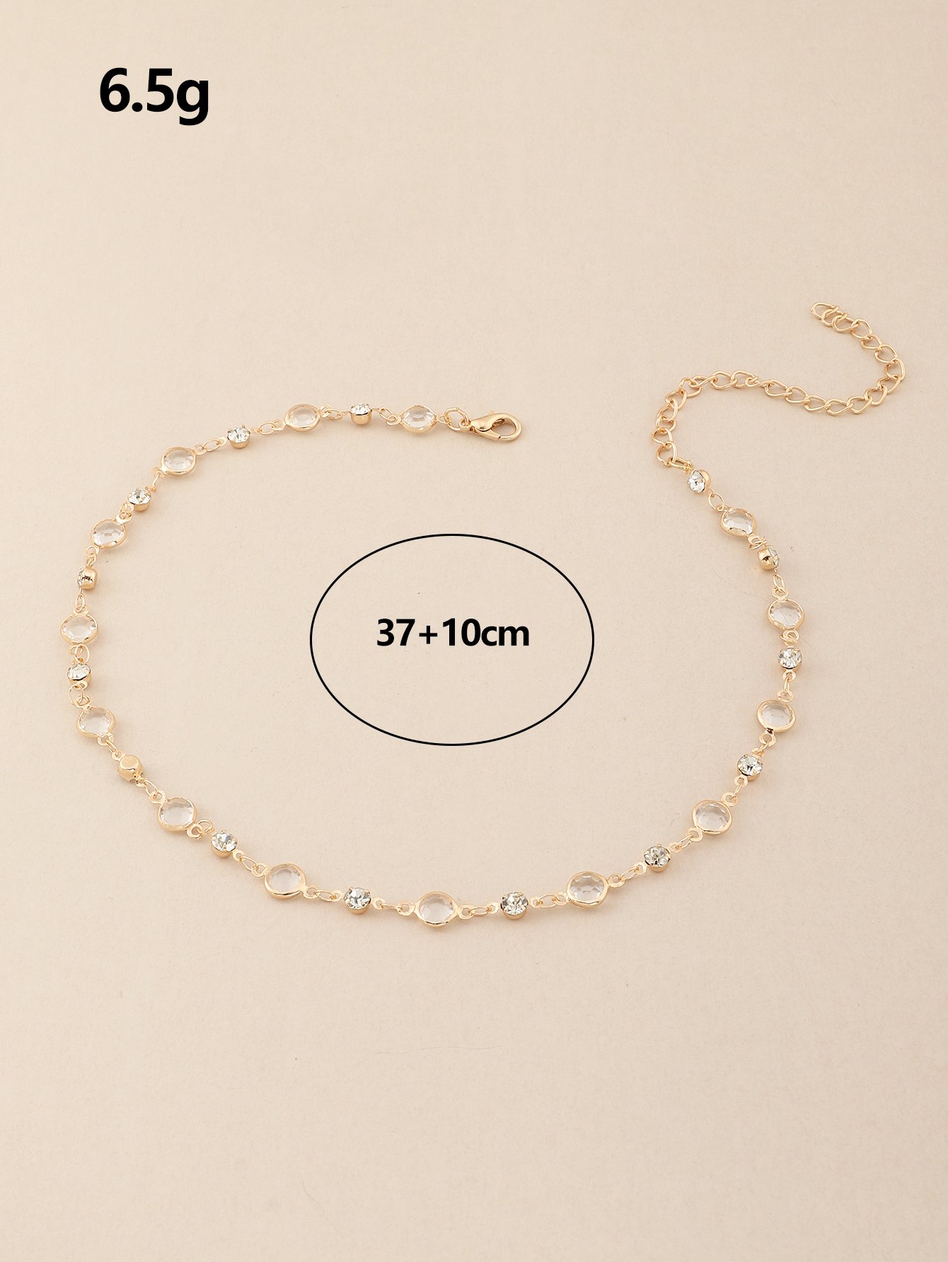 Gold Chain Necklace with Crystal Accents