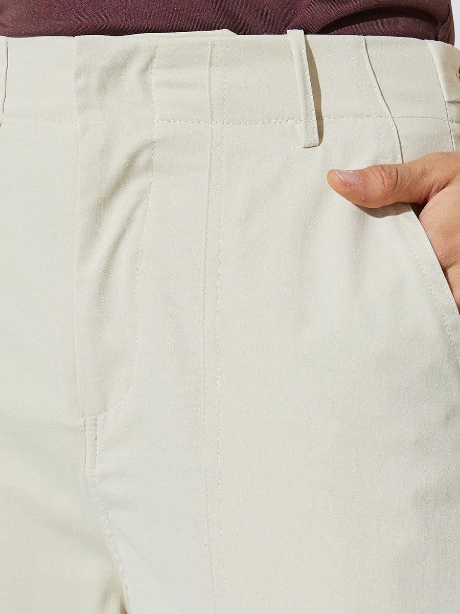 Off White Baggy Fit Solid Pants