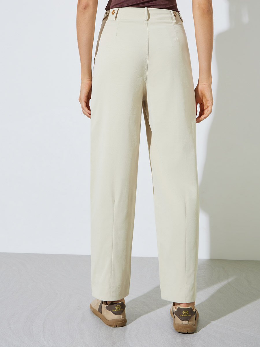 Off White Baggy Fit Solid Pants