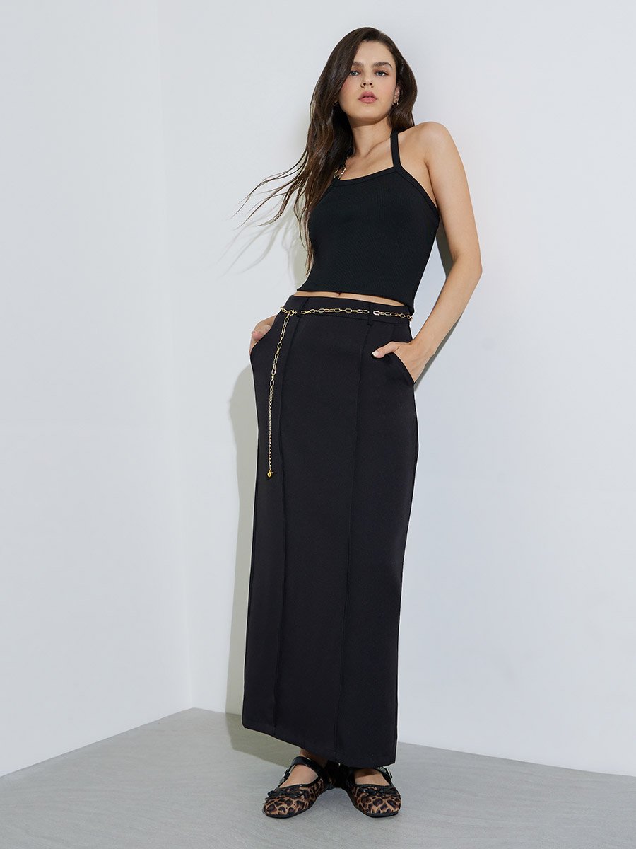 Black Pencil Maxi Skirt