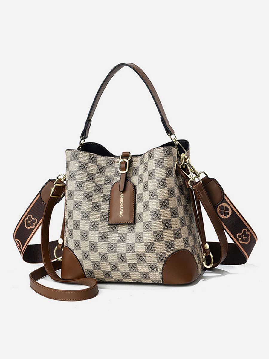 Multi Checkered Hobo Bag