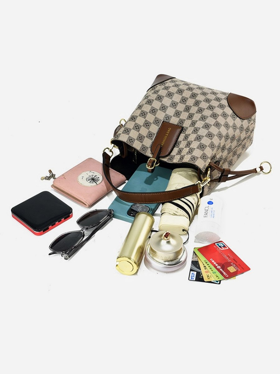 Multi Checkered Hobo Bag