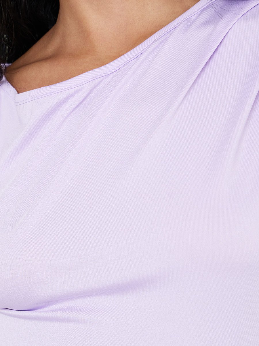 Purple Asymmetric Neck A-Line Maxi Dress