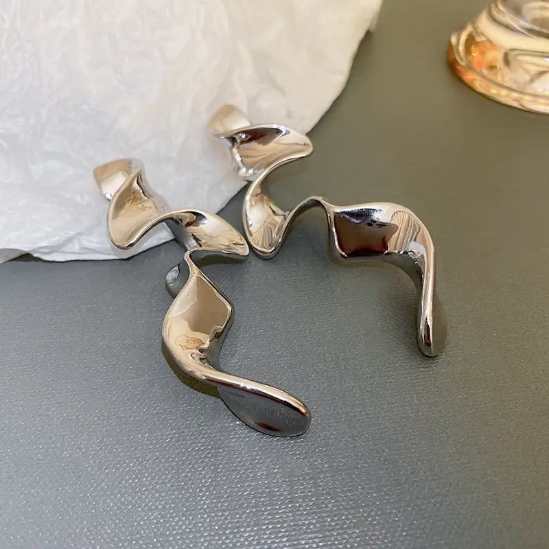 Silver Post Twisted Earrings