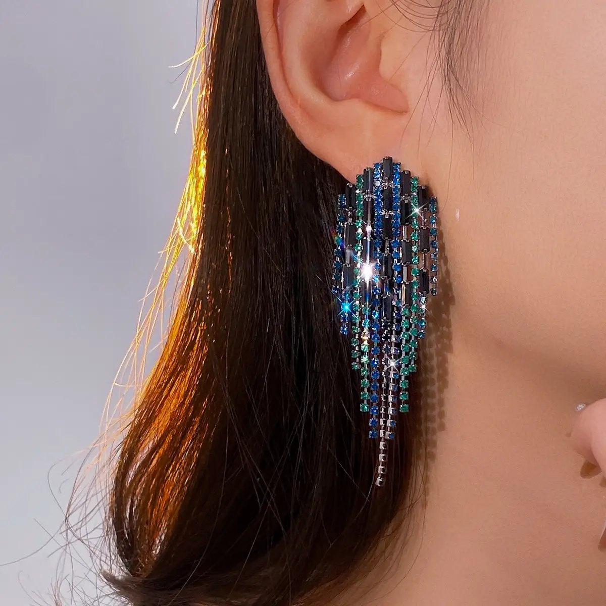 Embellished Tassel Earrings