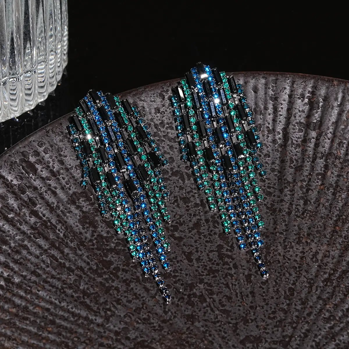 Embellished Tassel Earrings