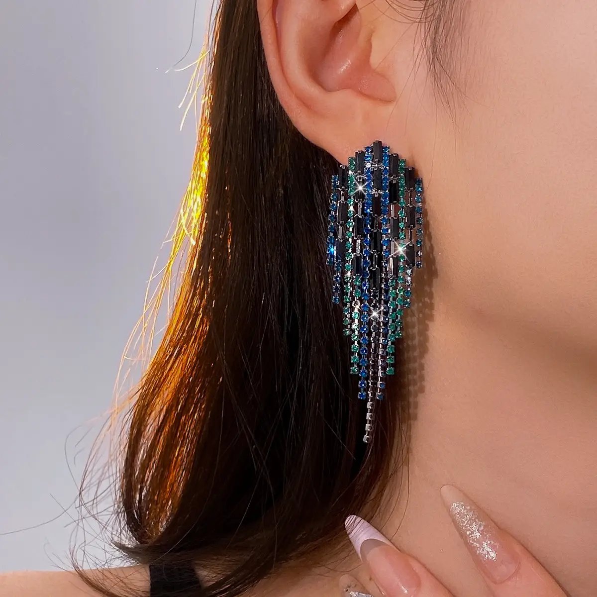 Embellished Tassel Earrings