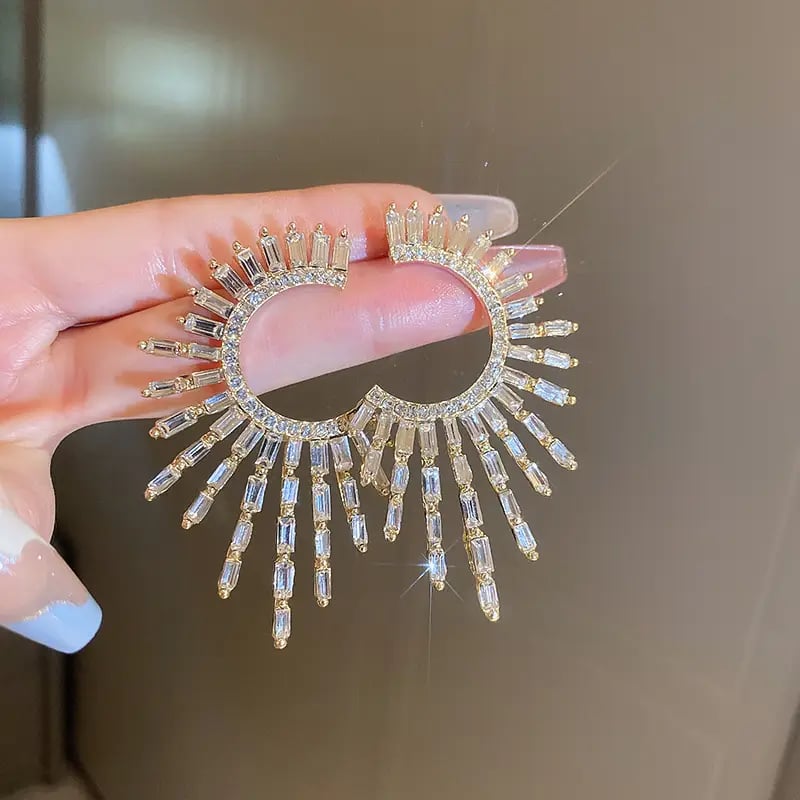 Round Cut Embellished Earrings