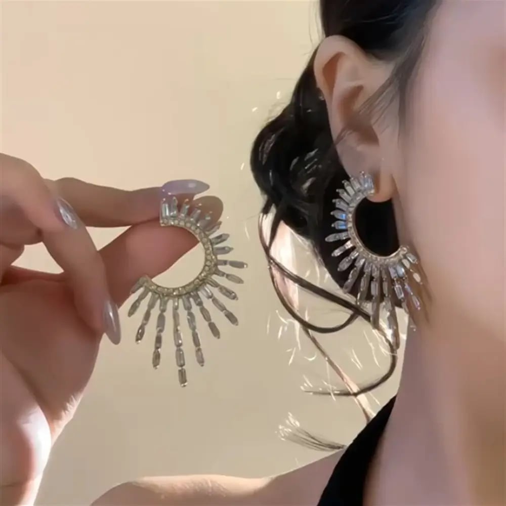 Round Cut Embellished Earrings