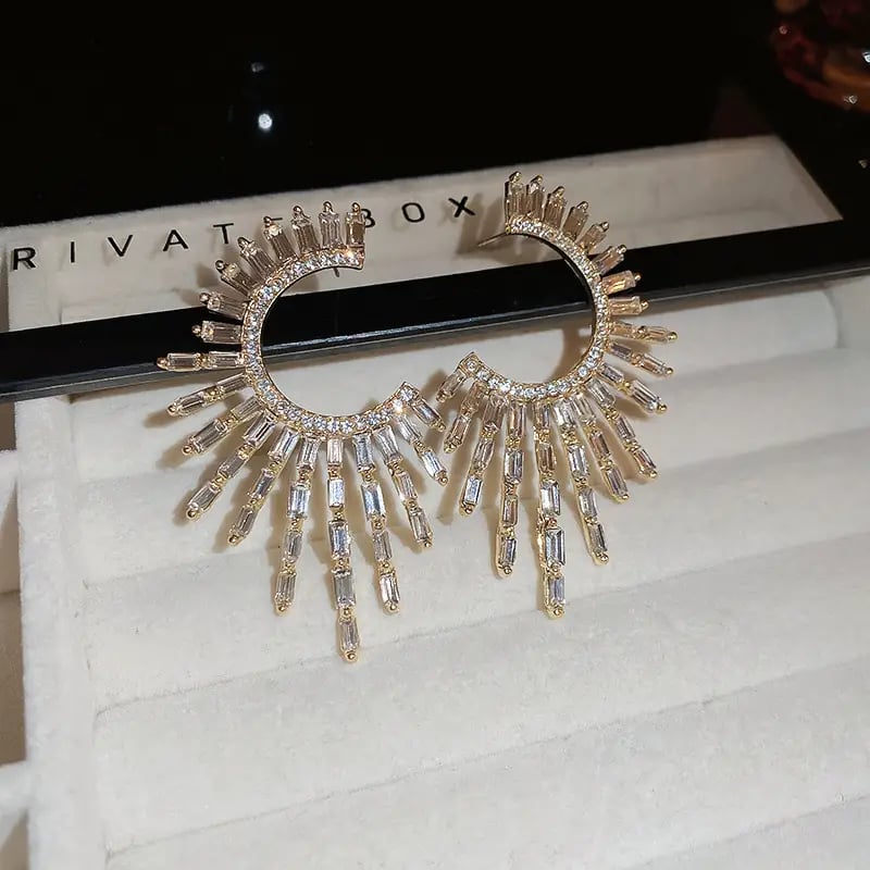 Round Cut Embellished Earrings