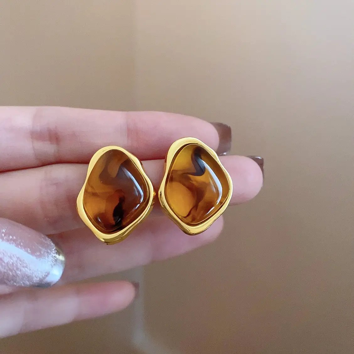 Resin Stud Earrings